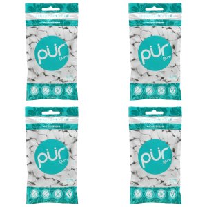 PUR Gum 츄잉 껌 무설탕 아스파탐 무첨가 자일리톨 윈터그린 맛 77g 55개입 4개