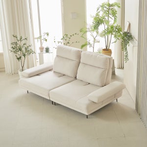 컴프홈 루시아 스윙 모듈 패브릭 소파 코너형 미포함, 아이보리, 3인용