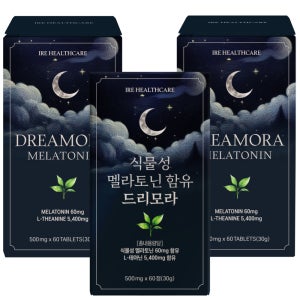 식물성 멜라토닌 2mg 미국 메라토닌 L 트립토판 세로토닌 드리모라 60정, 3개