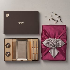 놋반 안성맞춤 방짜유기 프리미엄 2인용 술상 달빛 술잔 세트 접시 1개 포함