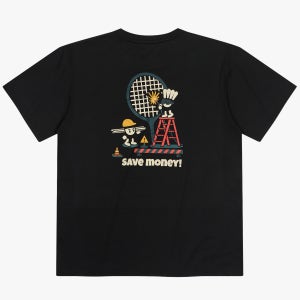 배드콕 배드민턴 티셔츠 오버핏 남녀공용 (save money / 블랙)