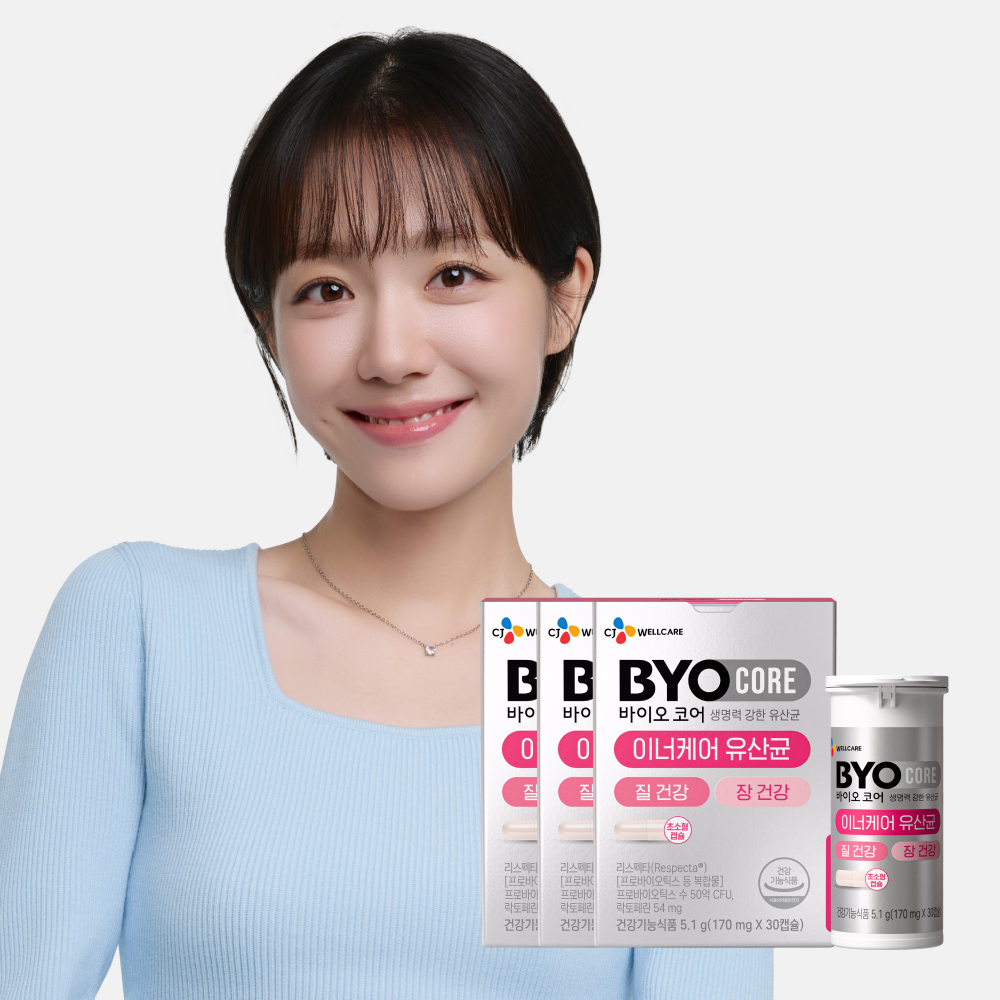 CJ 바이오코어 질 건강 이너<b>케어 유산균</b> 리스펙타 기능성 <b>여성</b> 건강 30캡슐, 3개