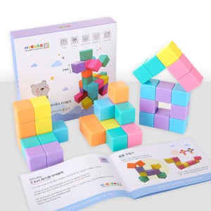 MYTOYS 마이큐브 빅사이즈 영유아 자석블럭36p 파스텔컬러3.3cm