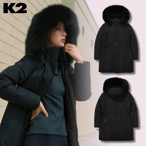 K2 G900 패딩 중기장 다운 트리니티 폭스퍼 여성 수지 롱패딩