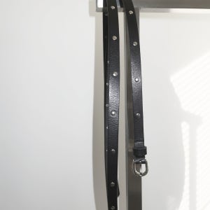 COW LEATHER STUDDED LONG BELT