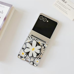 맥세이프 케이스 힌지보호 풀커버 명품 카드 블랙 캐모마일, 갤럭시Z 플립7