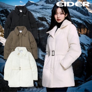 아이더 장원영 캐시미어 코트 역시즌 롱 다운 패딩 구스다운 겨울 벨트 중기장 점퍼