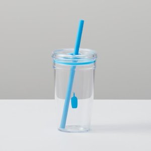 공식 블루보틀 커피 클리어 콜드텀블러(16oz) 454ml 빨대가 달린 커피 텀블러 로고 삽입 KeepCup 콜라보