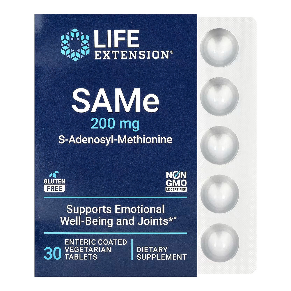 라이프익스텐션 SAMe S<b>아데노실메티오닌</b> 200mg 30 엔테릭코티드 베지타블렛