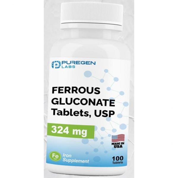 퓨어젠 랩스 <b>페로스 글루코네이트</b> 324mg 고용량 아이언 위에 부드러운 P Puregen 랩