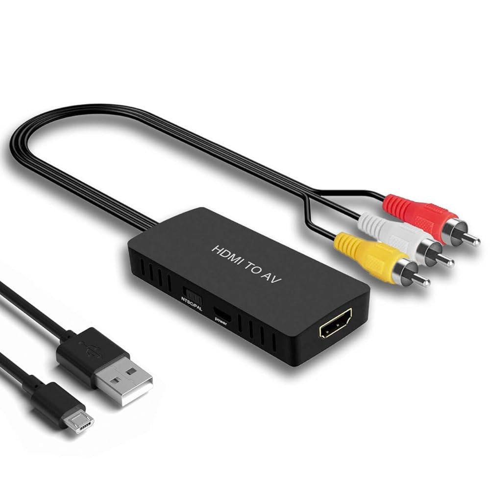 구형 TV 어댑터용 HDMI-RCA 컨버터 HDMI-복합 호환 Roku 크롬캐스트 PC