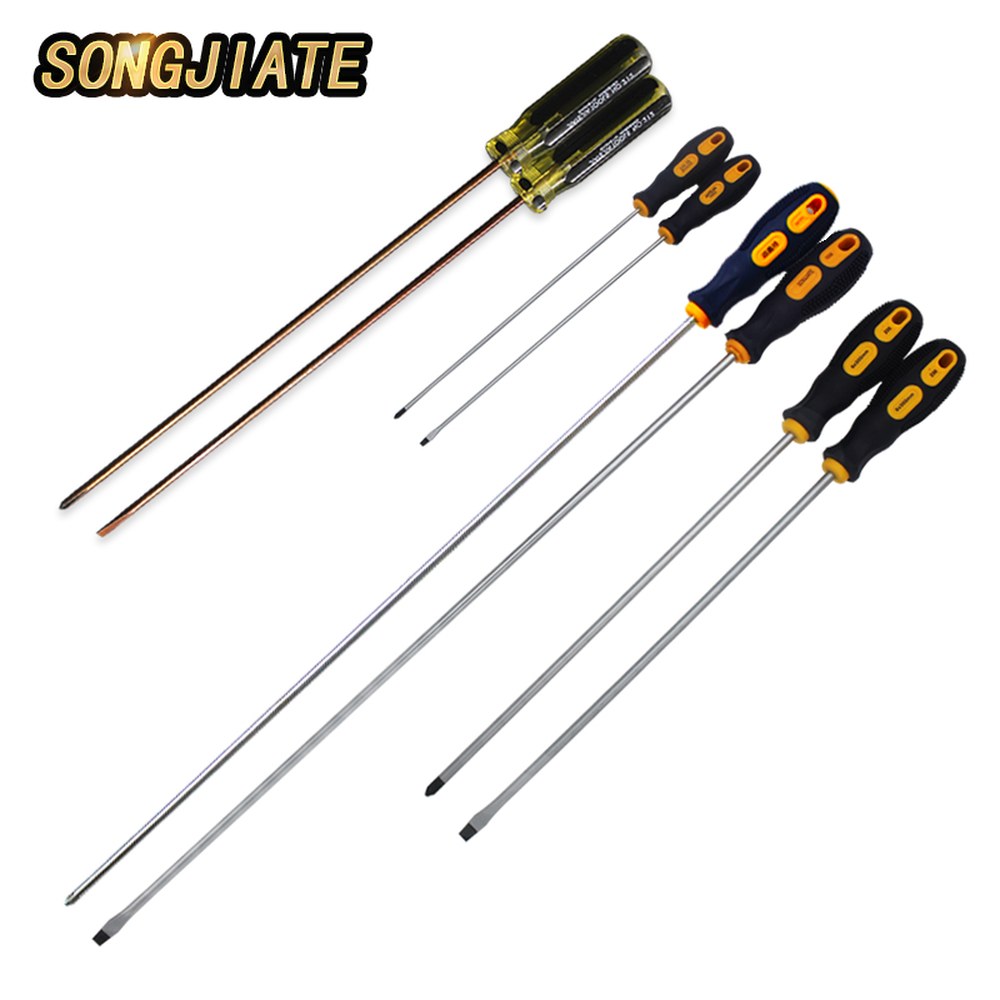 SONGJIATE 엑스트라 롱 슬롯형 및 십자 드라이버 자두 꽃 500mm 포함 Phillips 3x200mm