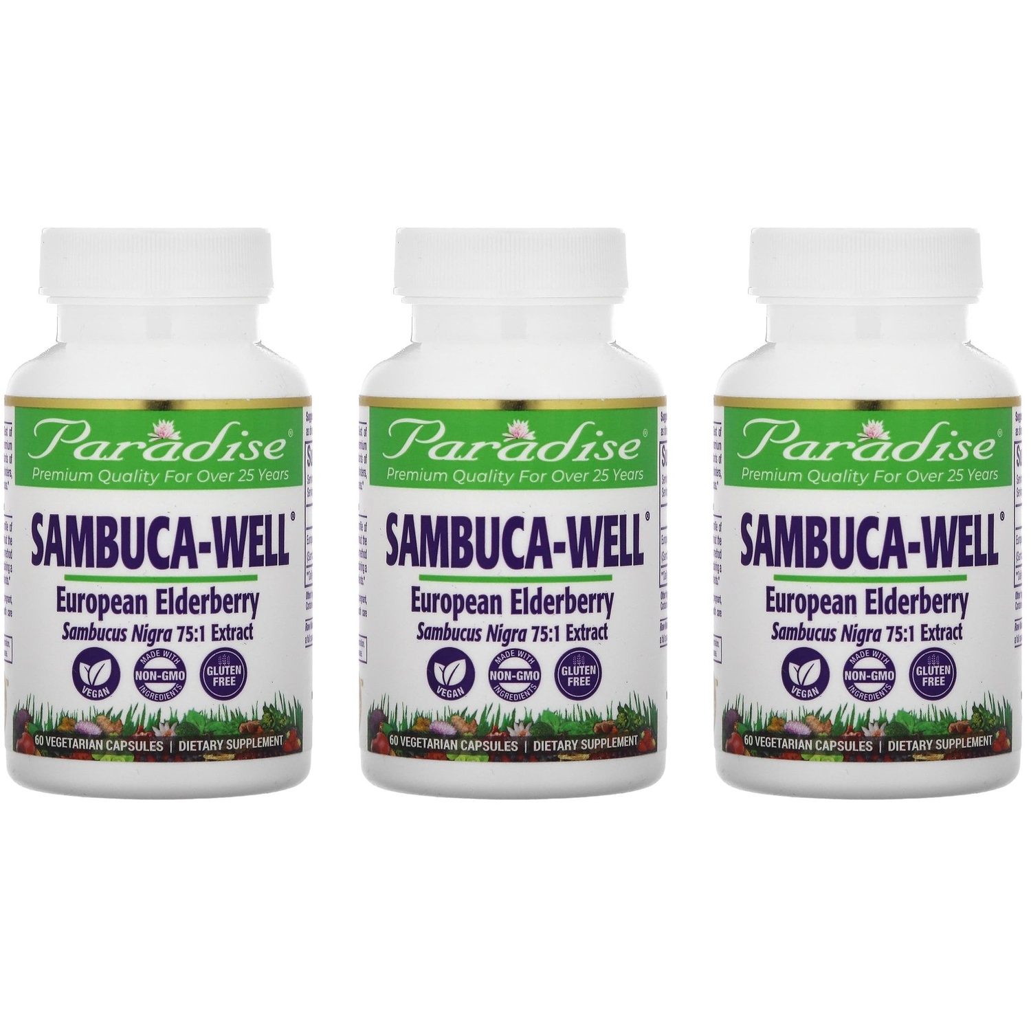 파라다이스허브 삼부카웰 <b>엘더베리</b> <b>250mg</b> 60베지캡슐 (3개세트)