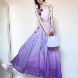 여성 여름 민소매 서스펜더 하늘하늘 비치웨어 여름휴가 바캉스룩 동남아 여행 롱 원피스