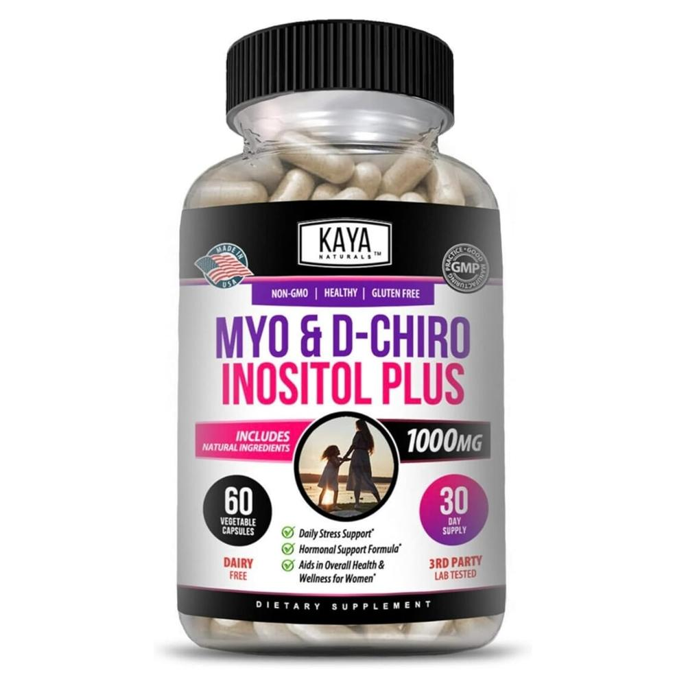 카야 여성용 <b>비타민</b> B8 미오이노시톨 1000mg +디키로이노시톨 디치로 D-Chiro Inositol 25mg 60 베지캡슐 1팩A