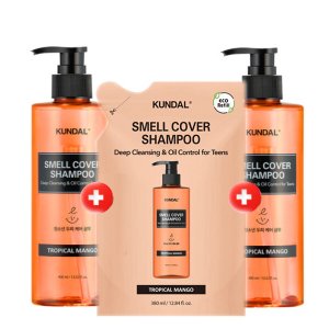 쿤달 올데이 스멀커버 청소년샴푸 트로피컬망고 향, 400ml, 2개