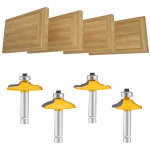 LEATBUY-TECH 라우터 비트 세트 1/4인치 섕크 도어 앤 드로어 전면 가장자리 1/4 Half Round