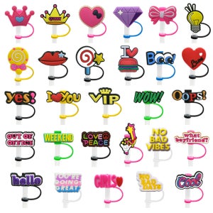 귀여운 실리콘 빨대 커버 유리빨대 빨대마개 실리콘빨대 빨대뚜껑 1703-01