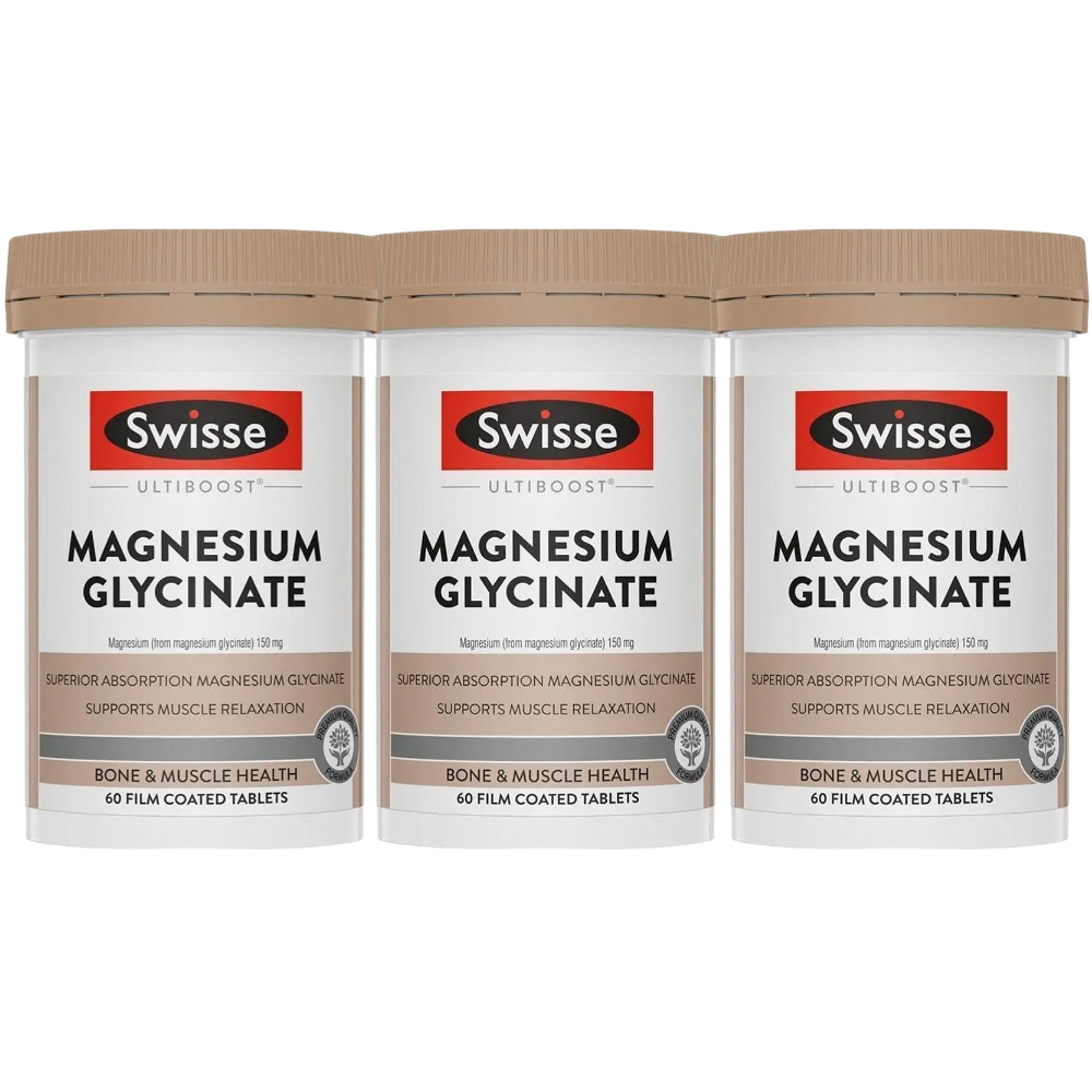 [호주] Swisse 스위스 얼티<b>부스트 마그네슘</b> 글리시네이트 60정 x 3개