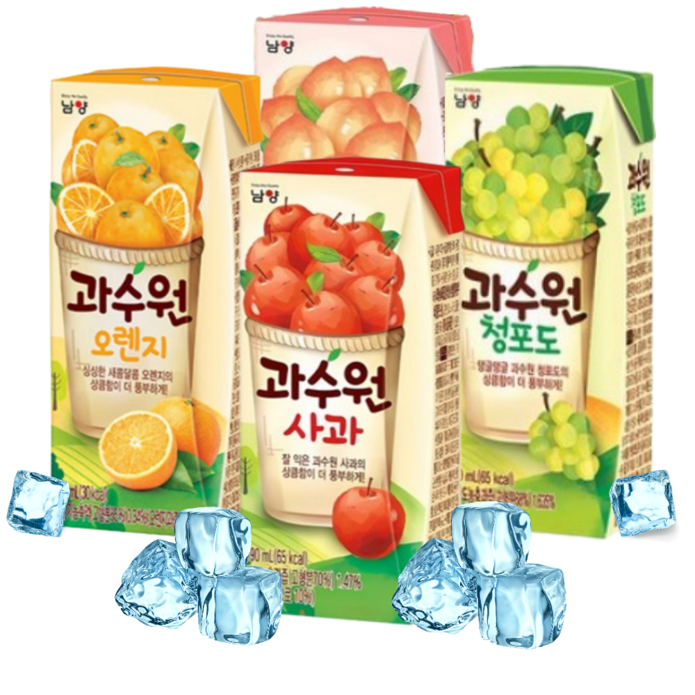 남양 과수원 사과 주스 청포도 복숭아 오렌지 190ml 48팩 각 12팩씩 팩음료