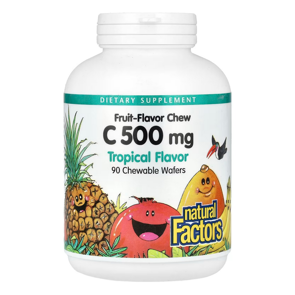 내추럴팩터스 프룻플레버츄 <b>비타민C</b> 트로피칼맛 <b>500mg</b> 90츄어블웨이퍼