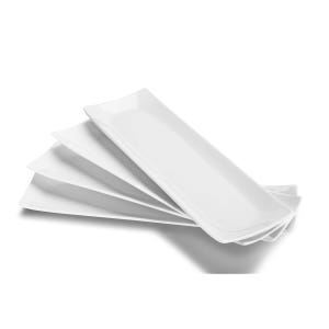 DOWAN 14인치 스시 플레이트 세트 4개 - 긴 직사각형 접시 및 크래커 트레이 제공