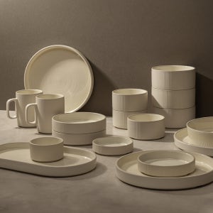 윤도자기 차곡 6인 국산 그릇세트 39P 아이보리