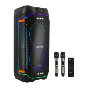 Coms 이동식 UHF 블루투스 스피커 앰프 무선 마이크 최대 500W 노래방 버스킹 KY1000