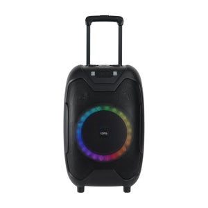 Coms 이동식 블루투스 무선마이크 앰프 LED 파티박스 50W TWS지원 노래방 KY500