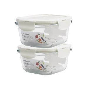 1+1 락앤락 유리 밀폐용기 내열 반찬통 냉동밥 보관 용기 오븐 글라스 300ml
