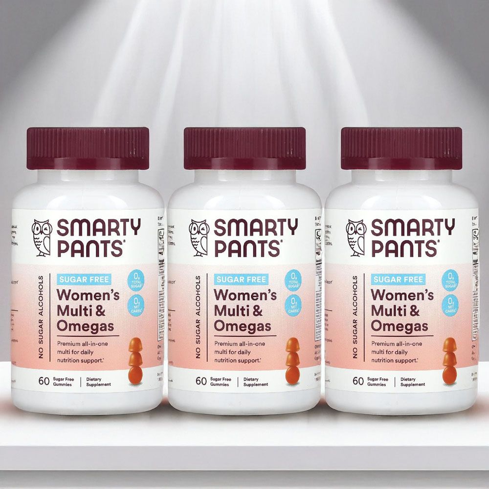 <b>스마티팬츠</b> 여성 종합 올인원 멀티 비타민 오메가 3 9 DHA EPA 젤리 60개 3병