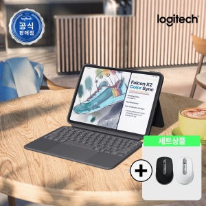로지텍코리아 키보드 케이스 + 마우스 세트 Combo Touch iPad Pro 13 + MX Anywhere 3S for Mac 블랙 13인치 M4용 아이패드