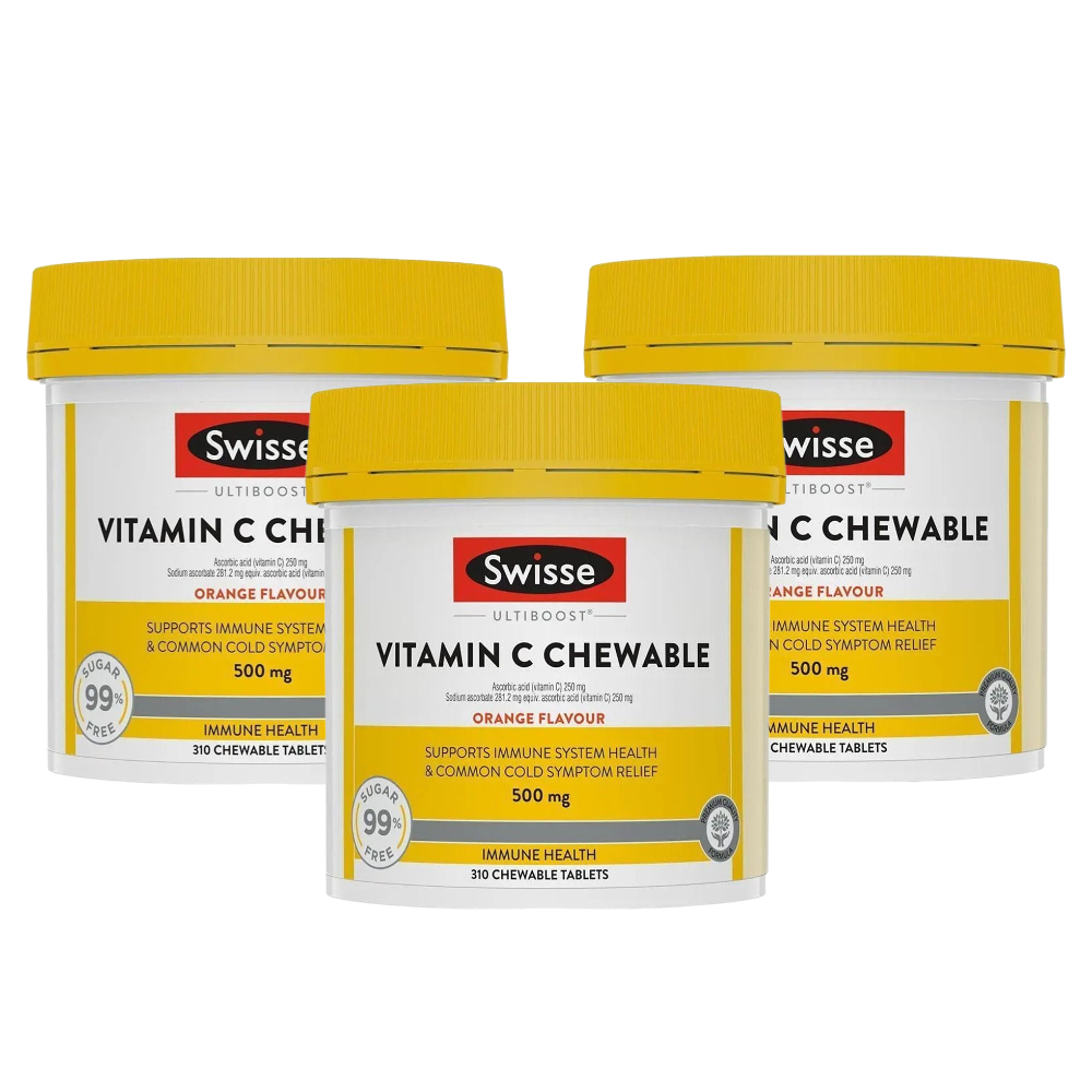[호주] Swisse <b>스위스 비타민 C</b> 500mg 310정 씹어먹는 정제 x 3개