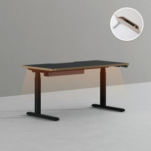 모션데스크 프리미엄 조명형 (깊이 700) 1400x700mm, 빈티지블랙