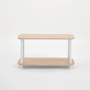 메종드꼼마 베스토선반 팬트리 무타공 수납 거실 선반 800, 2단, 우드화이트