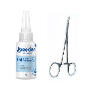 브리더 이어파우더 7g + 전문가용 겸자가위 귀털정리 제거 세트