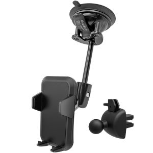 옵시디언 차량용 풀메탈 유리 흡착마운트 핸드폰 반자동 클립거치대 갤럭시 아이폰 화물 트럭 버스 CT-C10+CT-H13