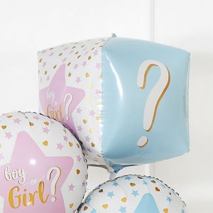 그라보 젠더리빌 성별공개 큐브 은박 헬륨풍선 39cm / 파티용품 / 성별공개 이벤트