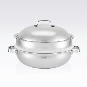 [최화정 Pick] 무연마제 통5중 스텐냄비 스테니 찜냄비 찜솥 스테인리스 파티웍 28cm