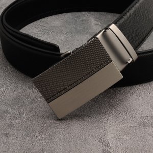무광 블랙 가죽 남자벨트 자동 버클 33mm 와이드