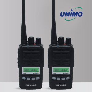 국산 유니모 DPH420N 디지털 업무용 무전기 2개 세트,추가배터리 4개
