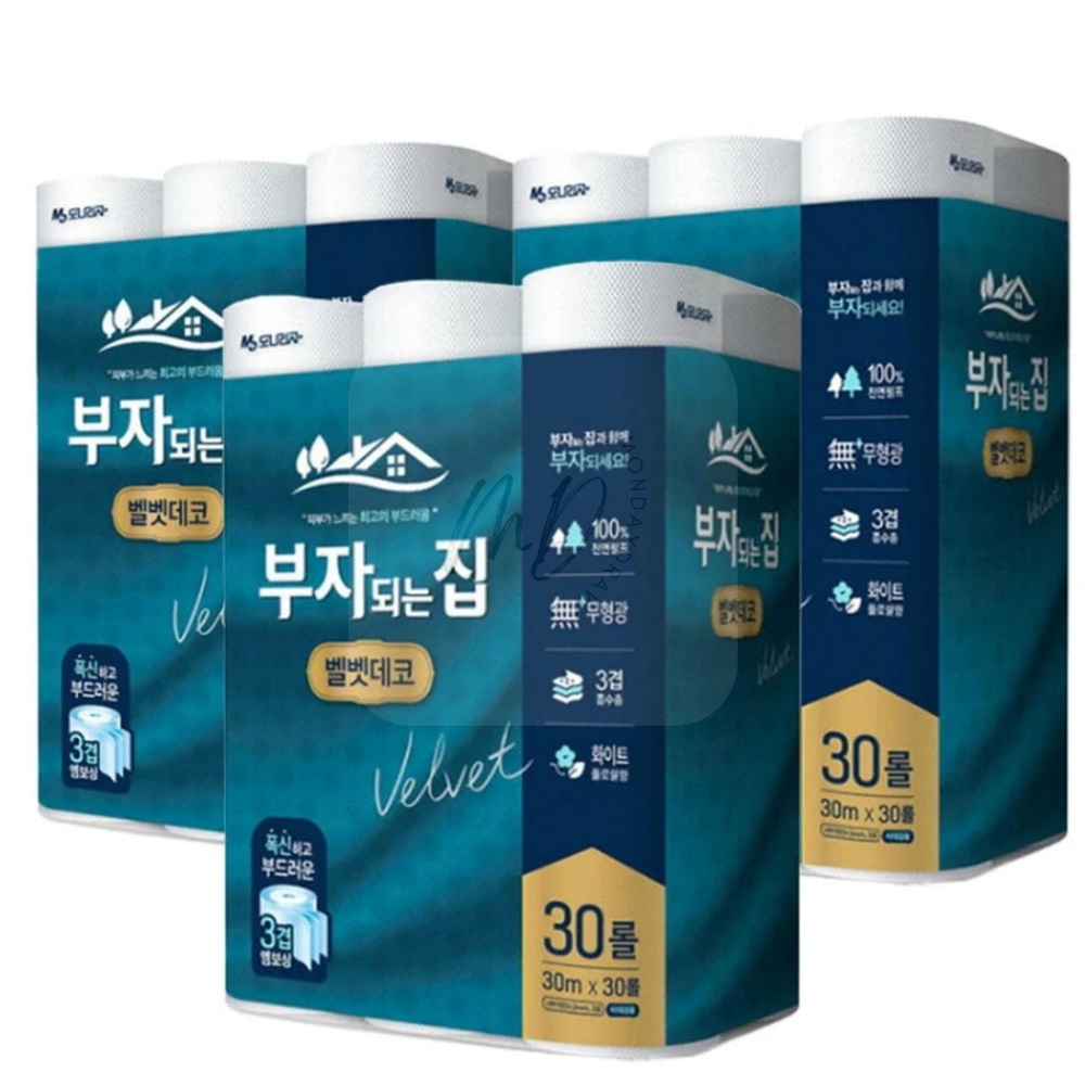 먼드 부자되는집 3겹 30롤 x3 화장실휴지 엠보싱 휴지