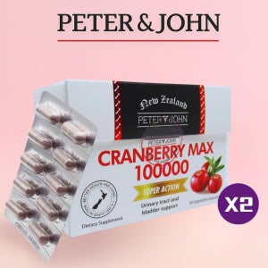 (2박스) 뉴질랜드 피터앤존 크랜베리 맥스 프로안티시아닌 100,000mg 60베지캡슐