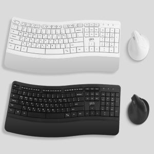 [Refurbished /리퍼] 지클릭커 오피스프로 에르고M 인체공학 무선 키보드 마우스 세트 EMK100