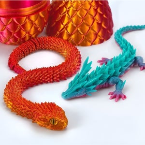 빌리네집 3D 공룡알 장난감 뱀장난감 뱀피규어 세트 드래곤 관절형