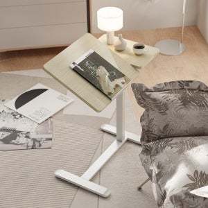 이동형 사이드테이블 유압식 거실 침대 책상 소파 간이테이블 각도 높이조절 CS-1 내츄럴