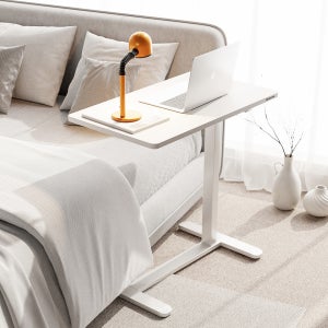 이동형 사이드테이블 유압식 거실 침대 책상 소파 간이테이블 각도 높이조절 CS-2 화이트
