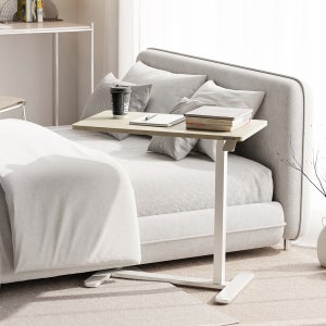 이동형 사이드테이블 유압식 거실 침대 책상 소파 간이테이블 각도 높이조절 CS-2 내츄럴