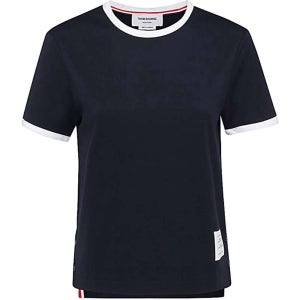 25SS 톰 브라운 RWB 로고 네이비 여성 반팔 티셔츠 FJS075A 00042 415