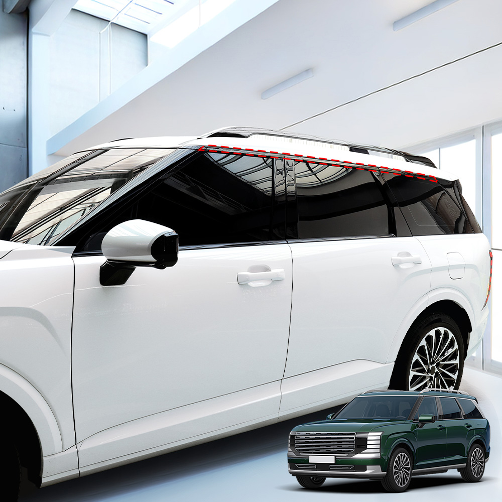 디올뉴 팰리세이드 LX3 튜닝 용품 윈도우몰딩 상단 커버 <b>크롬</b> 죽이기